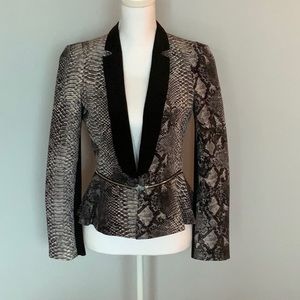 Rebecca Taylor sz 4 snakeskin print peplum blazer